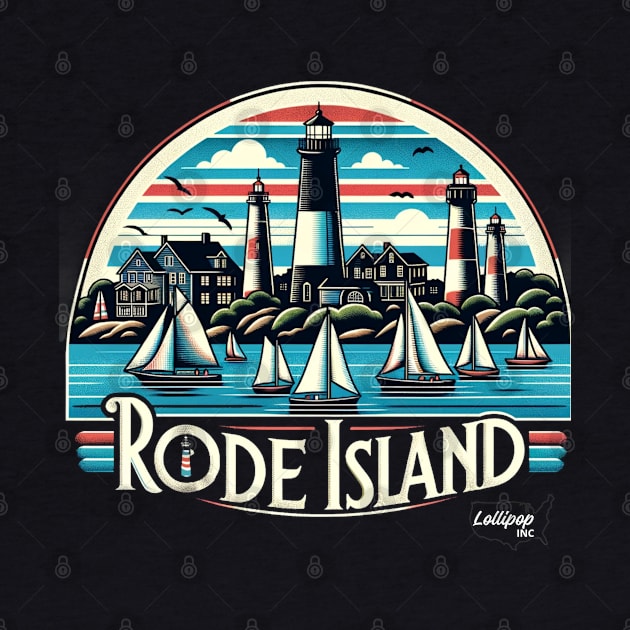 Rhode Island Rendezvous: Nautical Charm - American Vintage Retro style USA State by LollipopINC